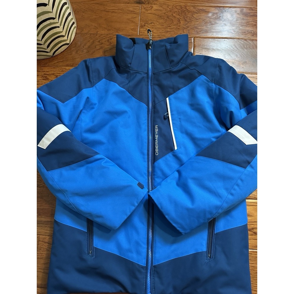Obermeyer Ski Jacket Youth Boys Size L 14 16 Blue Insulated Winter Coat 41050